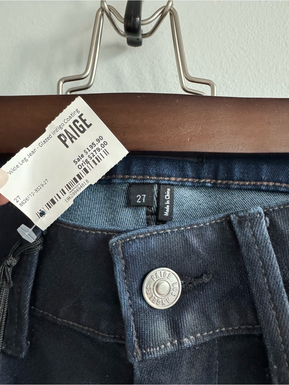 PAIGE NWT Anessa Wide Leg Jean - Navy - Picture 6 of 8